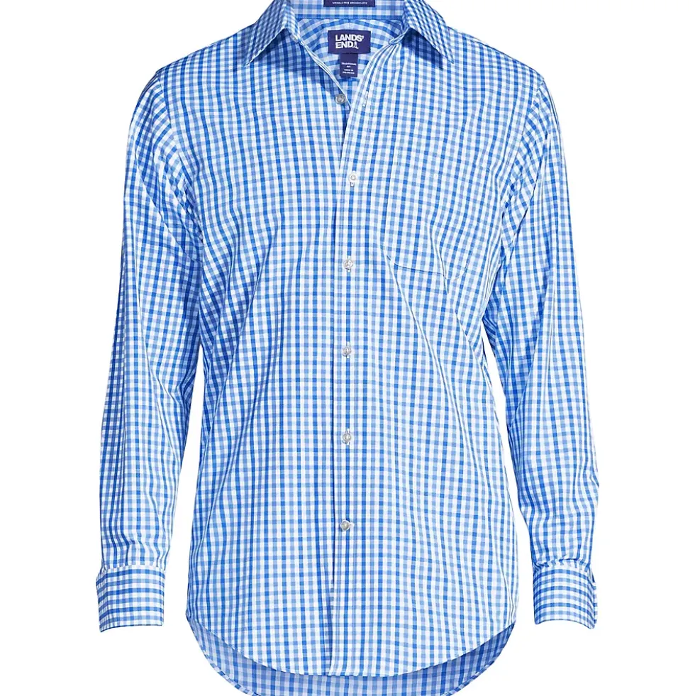 School Uniform Men's Tailored Fit Straight Collar Patterned Broadcloth Shirt
