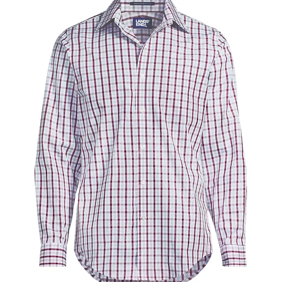 School Uniform Men's Tailored Fit Straight Collar Patterned Broadcloth Shirt