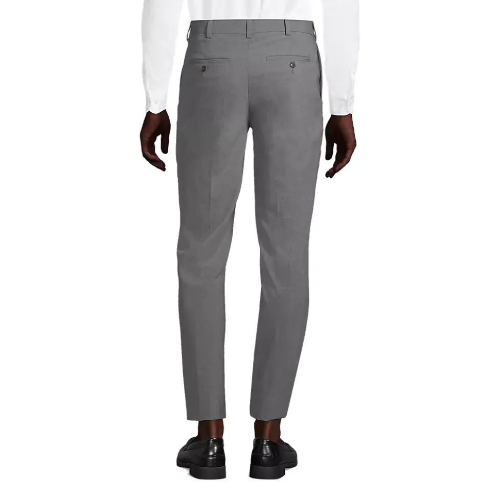 School Uniform Men's Washable Wool Tailored Plain Front Trousers