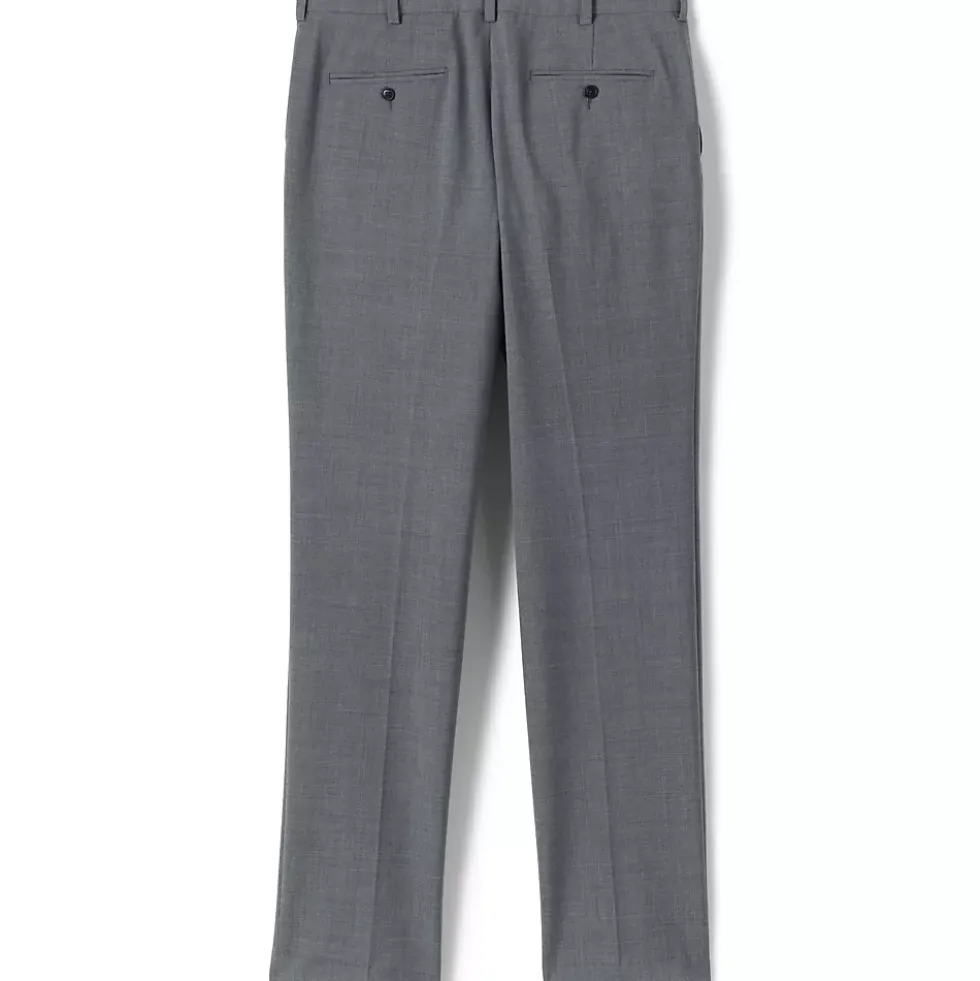 School Uniform Men's Washable Wool Tailored Plain Front Trousers