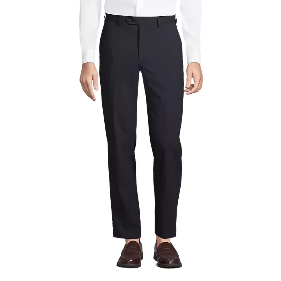 School Uniform Men's Washable Wool Tailored Plain Front Trousers