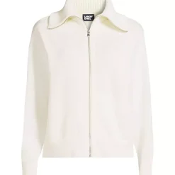 School Uniform Women's Cotton Modal Long Sleeve Zip Front Cardigan Sweater Jacket