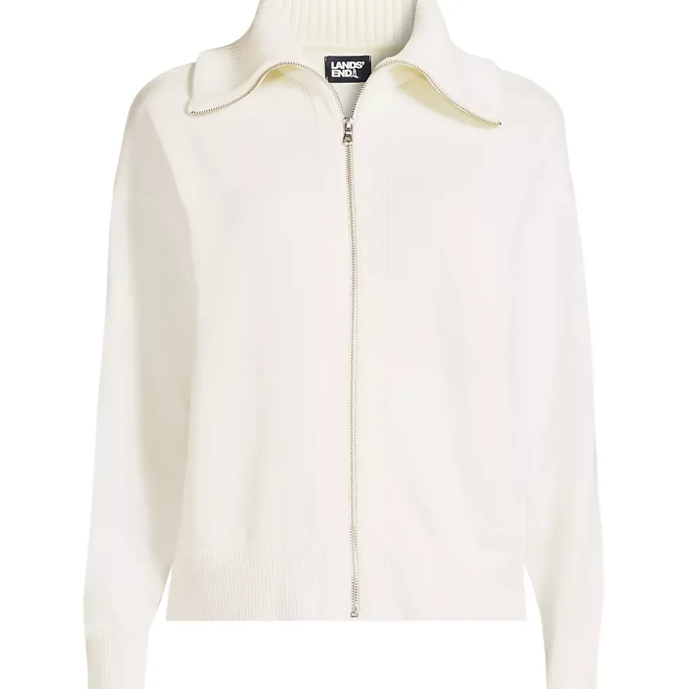 School Uniform Women's Cotton Modal Long Sleeve Zip Front Cardigan Sweater Jacket