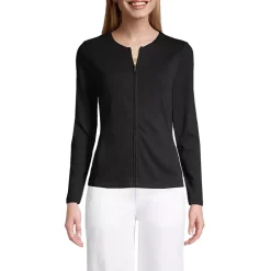 School Uniform Women's Cotton Polyester Zip Crew Cardigan