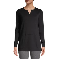 School Uniform Women's Cotton Polyester Long Sleeve Tunic with Pockets