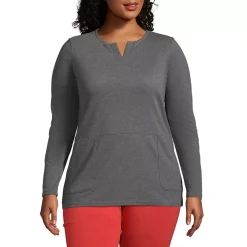 School Uniform Women's Cotton Polyester Long Sleeve Tunic with Pockets