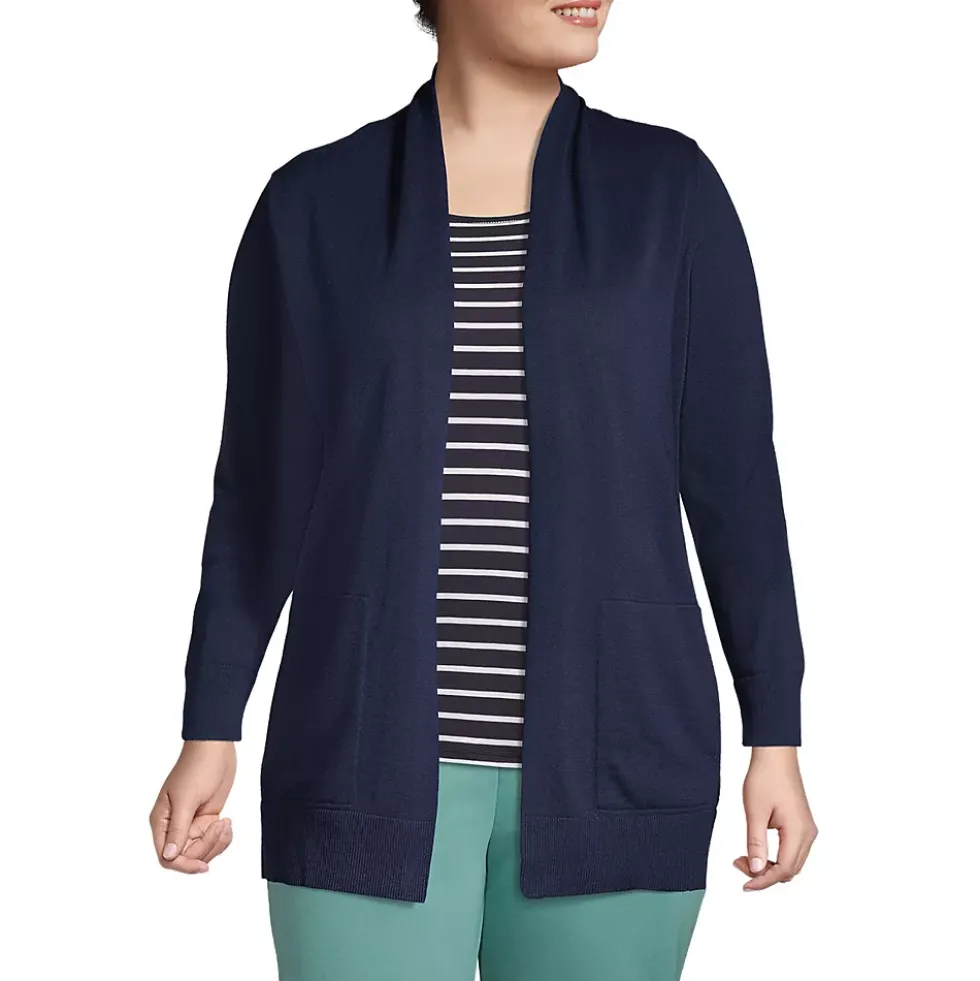 School Uniform Women's Long Sleeve Open Long Cardigan Sweater