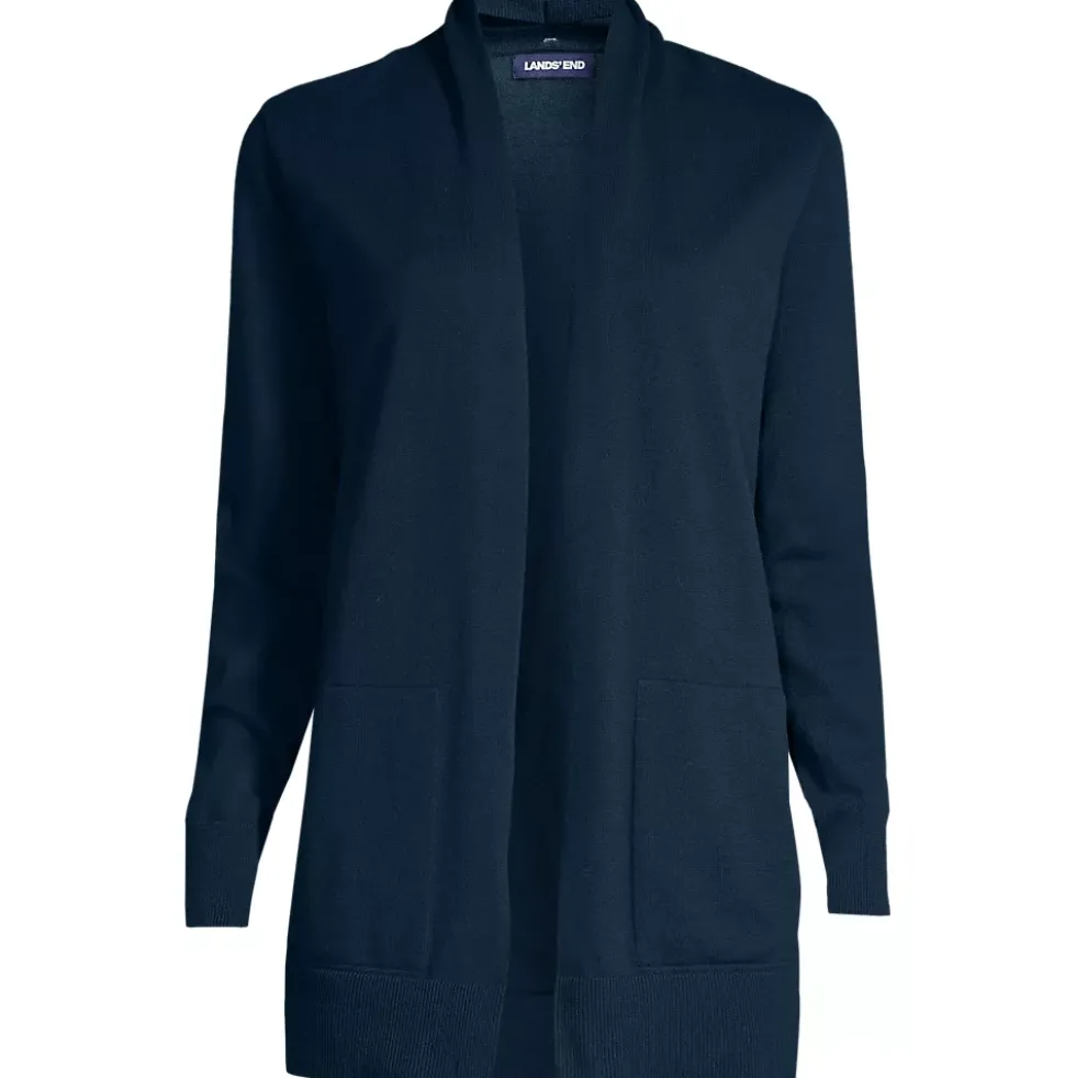 School Uniform Women's Long Sleeve Open Long Cardigan Sweater