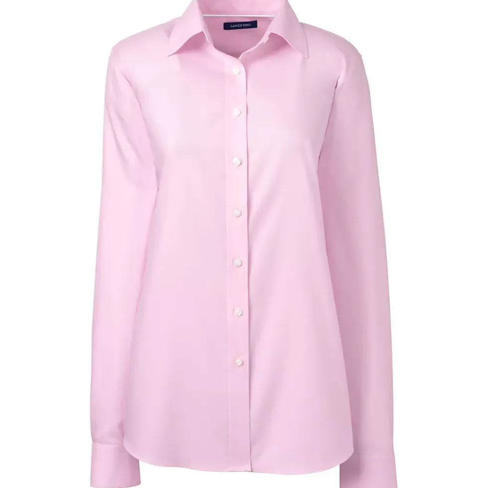 School Uniform Women's Long Sleeve No Iron Pinpoint Shirt