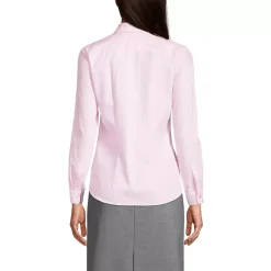 School Uniform Women's Long Sleeve No Iron Pinpoint Shirt