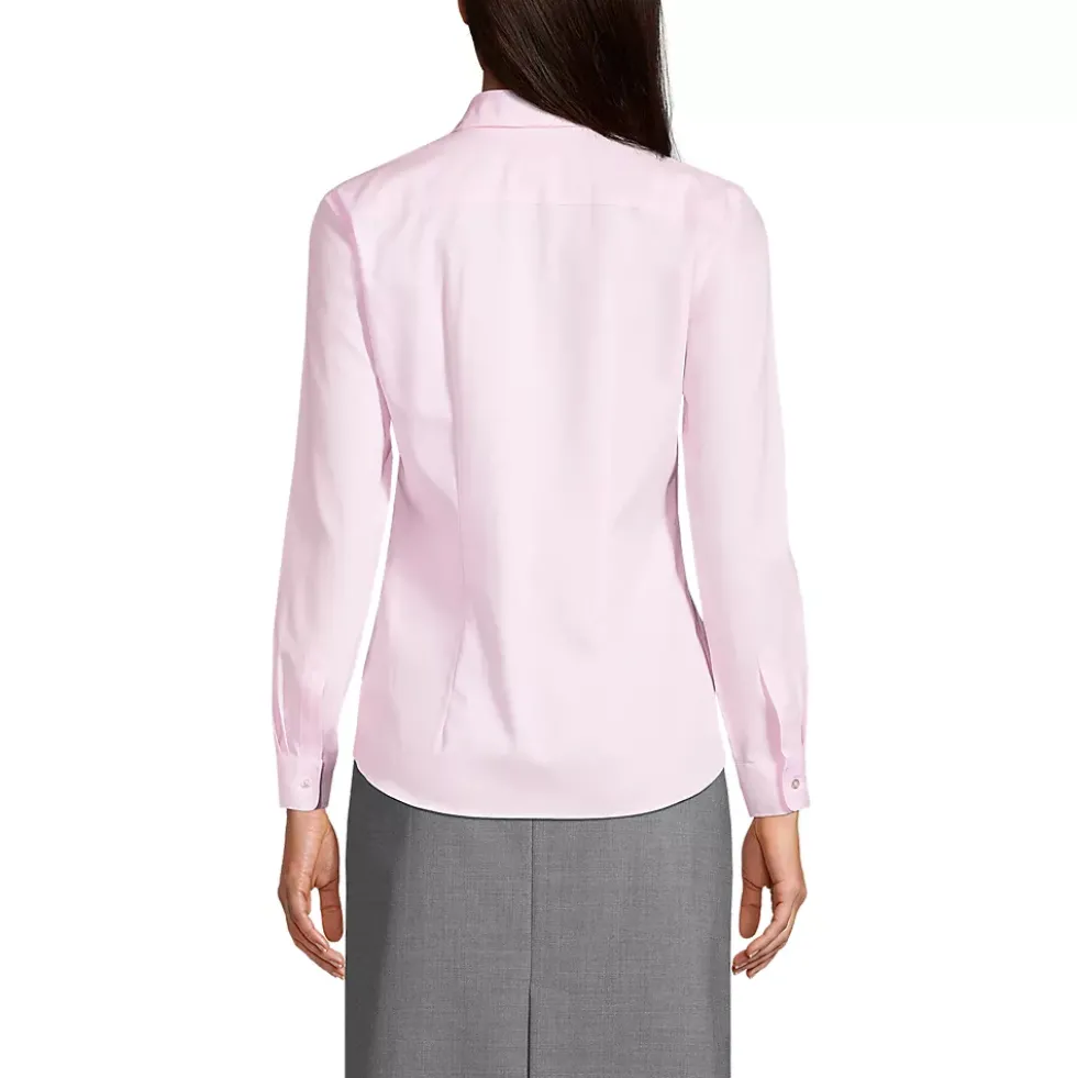 School Uniform Women's Long Sleeve No Iron Pinpoint Shirt