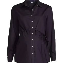 School Uniform Women's Long Sleeve Maternity Adjustable Stretch Shirt
