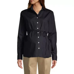 School Uniform Women's Long Sleeve Maternity Adjustable Stretch Shirt