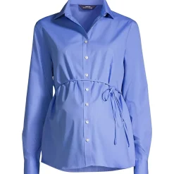School Uniform Women's Long Sleeve Maternity Adjustable Stretch Shirt