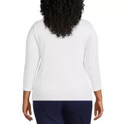 School Uniform Women's Plus Size Supima Cotton 3/4 Sleeve Polo Shirt