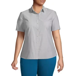 School Uniform Women's Plus Size Short Sleeve Oxford Shirt