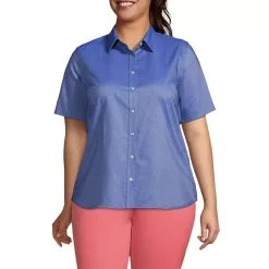 School Uniform Women's Plus Size Short Sleeve Oxford Shirt