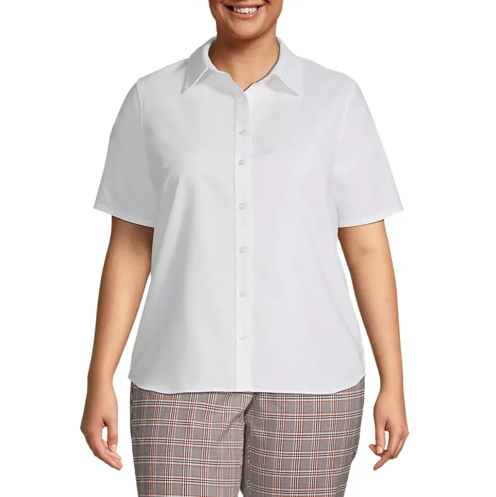 School Uniform Women's Plus Size Short Sleeve Oxford Shirt