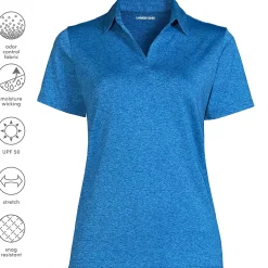 School Uniform Women's Rapid Dry Short Sleeve Space Dye Sport Neck Polo Shirt