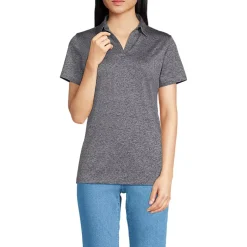 School Uniform Women's Rapid Dry Short Sleeve Space Dye Sport Neck Polo Shirt