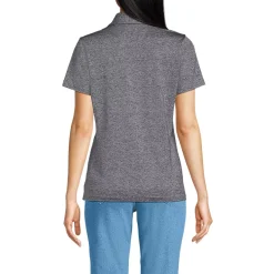 School Uniform Women's Rapid Dry Short Sleeve Space Dye Sport Neck Polo Shirt