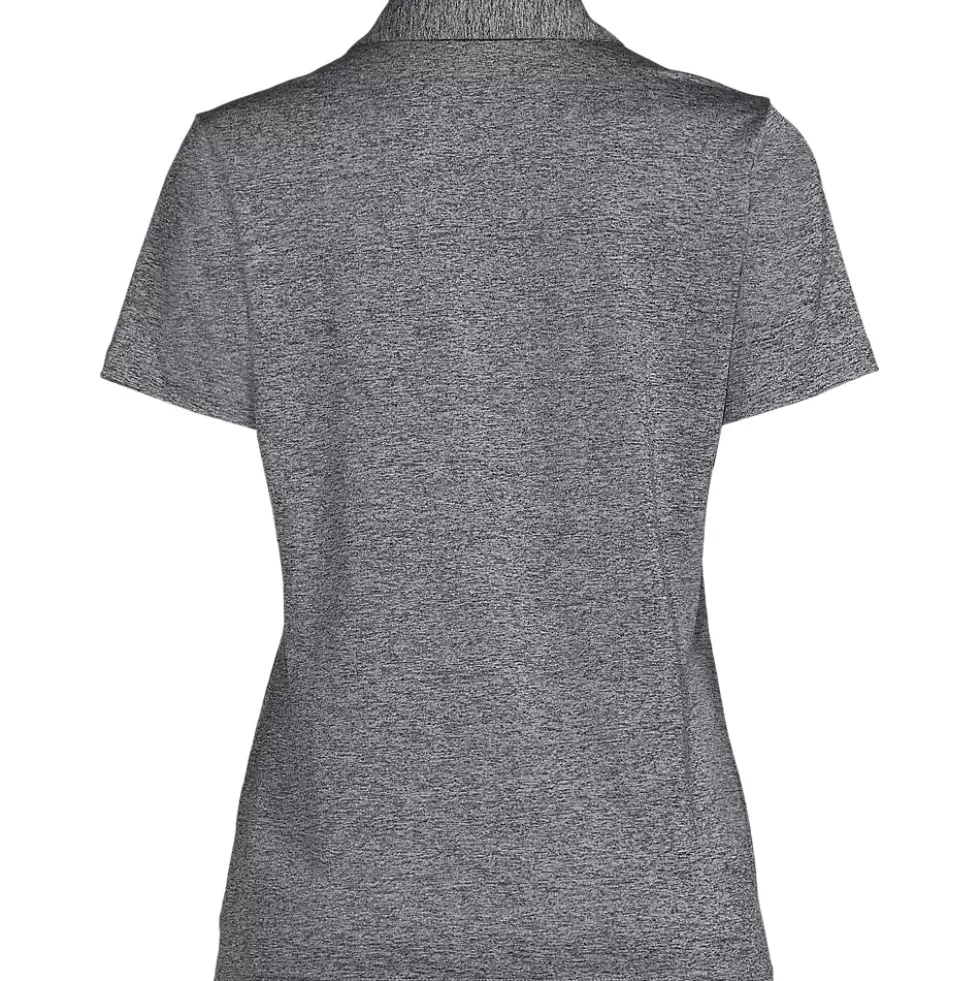 School Uniform Women's Rapid Dry Short Sleeve Space Dye Sport Neck Polo Shirt