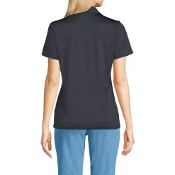 School Uniform Women's Rapid Dry Short Sleeve Space Dye Sport Neck Polo Shirt