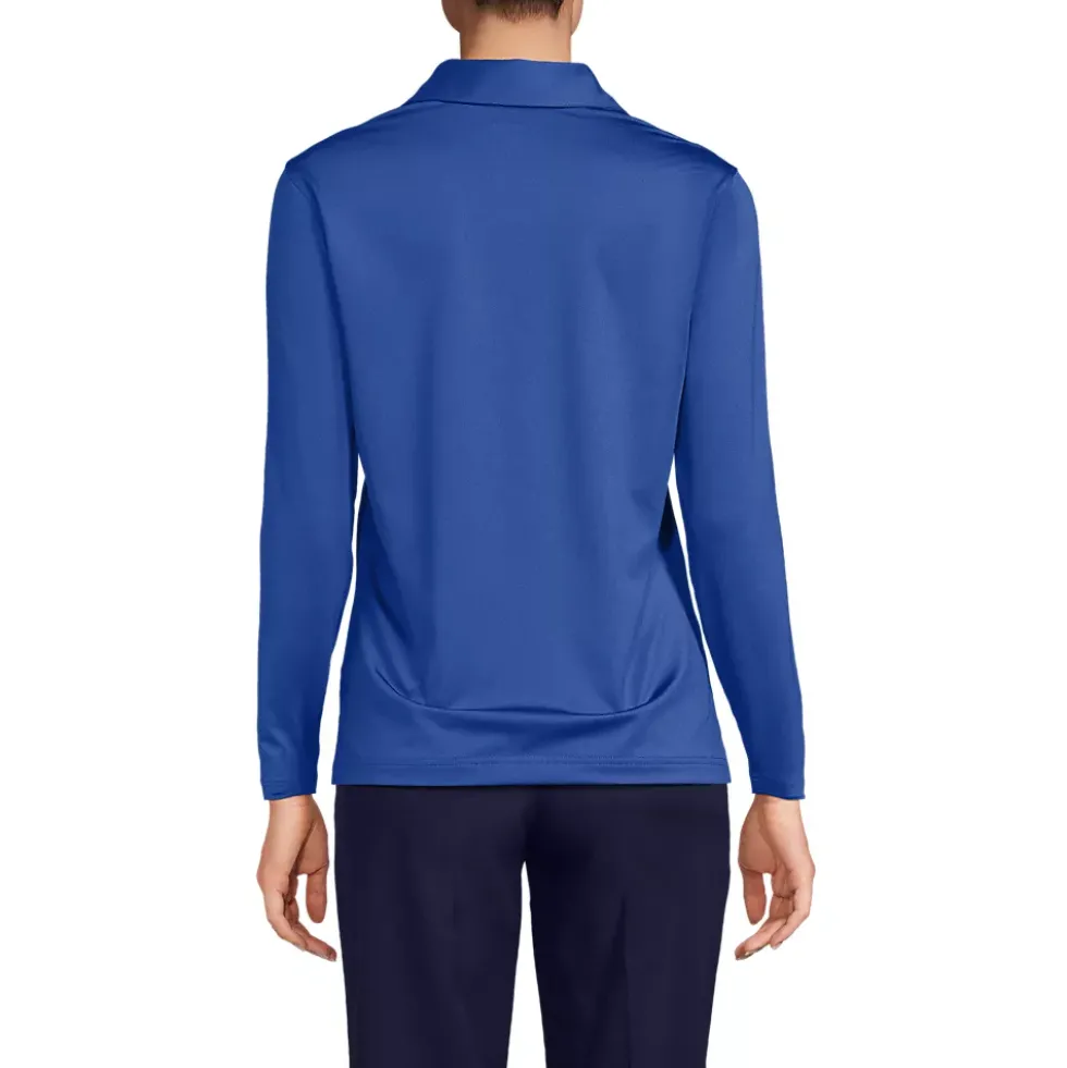 School Uniform Women's Rapid Dry Long Sleeve Sport Collar Polo