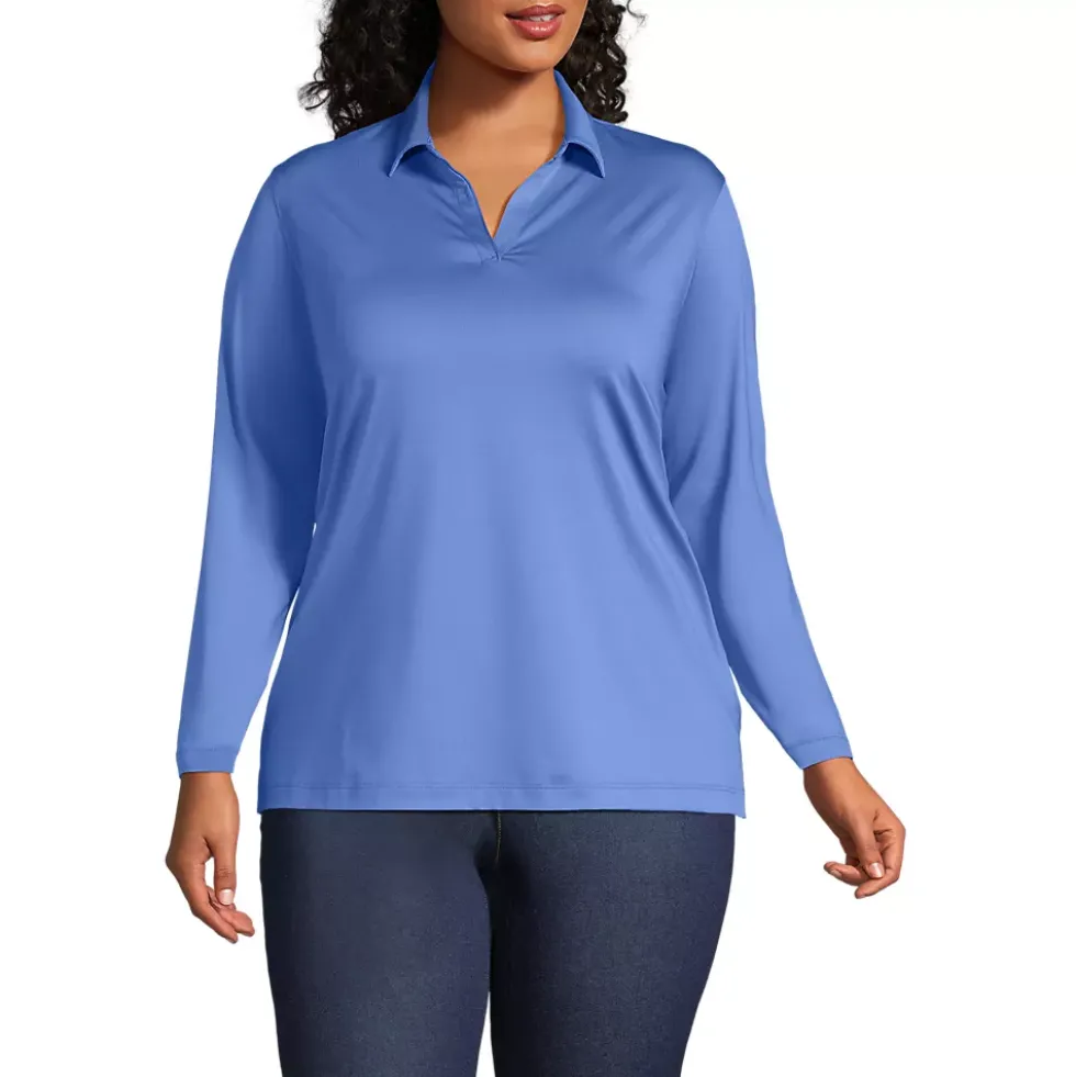 School Uniform Women's Rapid Dry Long Sleeve Sport Collar Polo