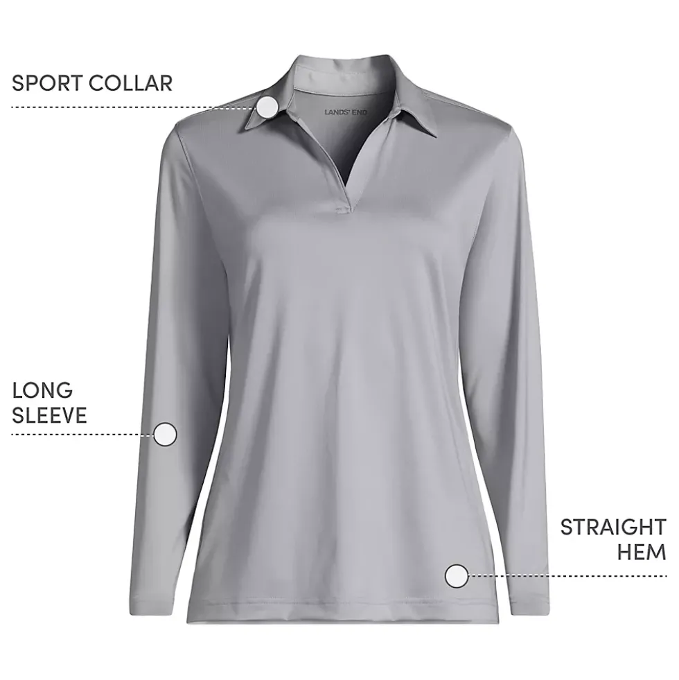 School Uniform Women's Rapid Dry Long Sleeve Sport Collar Polo