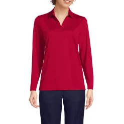 School Uniform Women's Rapid Dry Long Sleeve Sport Collar Polo