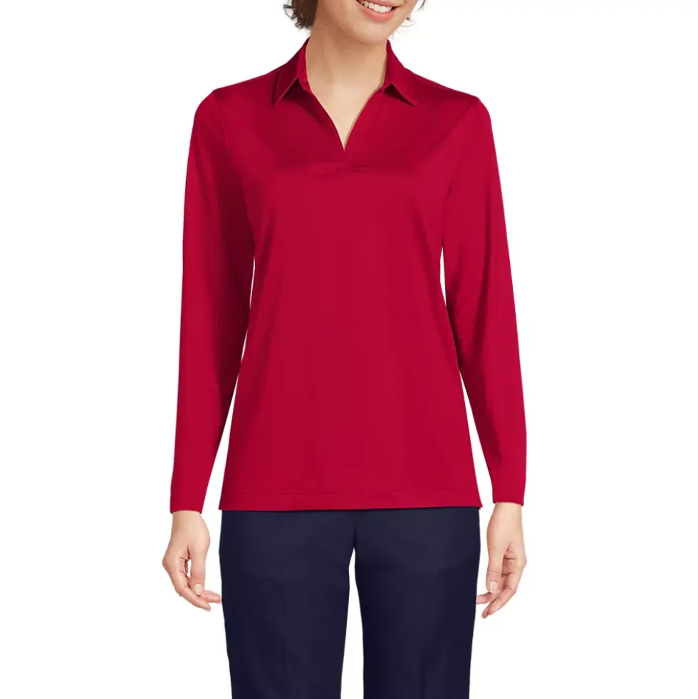 School Uniform Women's Rapid Dry Long Sleeve Sport Collar Polo