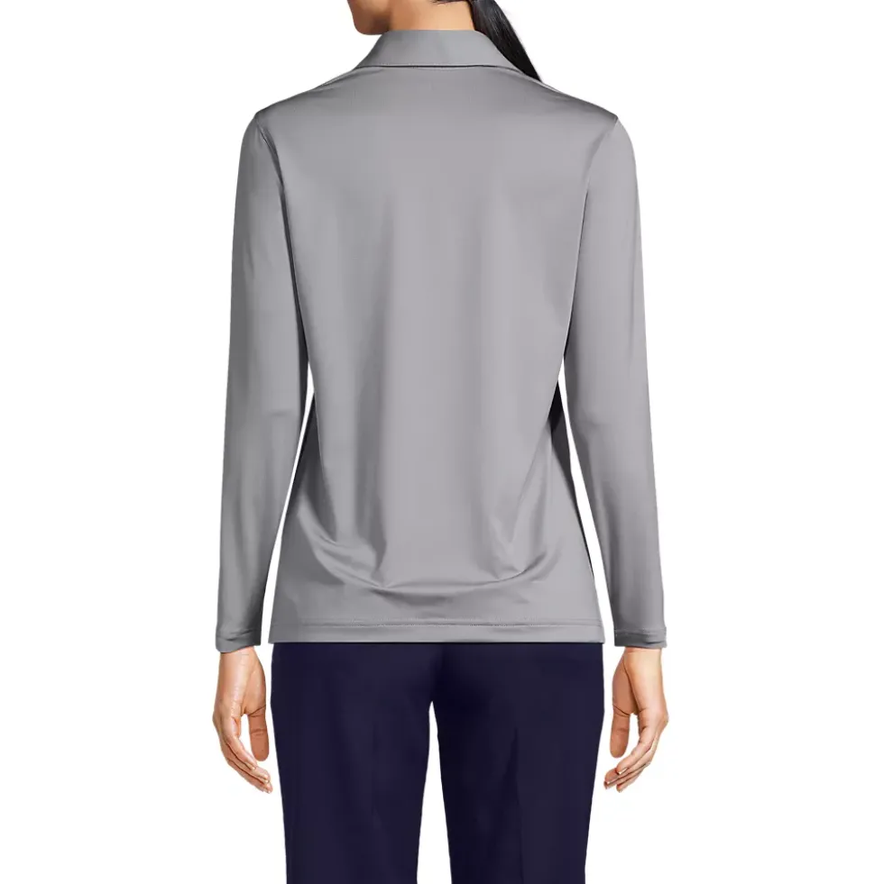 School Uniform Women's Rapid Dry Long Sleeve Sport Collar Polo