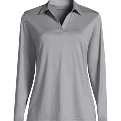 School Uniform Women's Rapid Dry Long Sleeve Sport Collar Polo