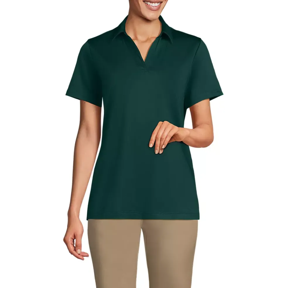 School Uniform Women's Short Sleeve Rapid Dry Sport Neck Polo Shirt