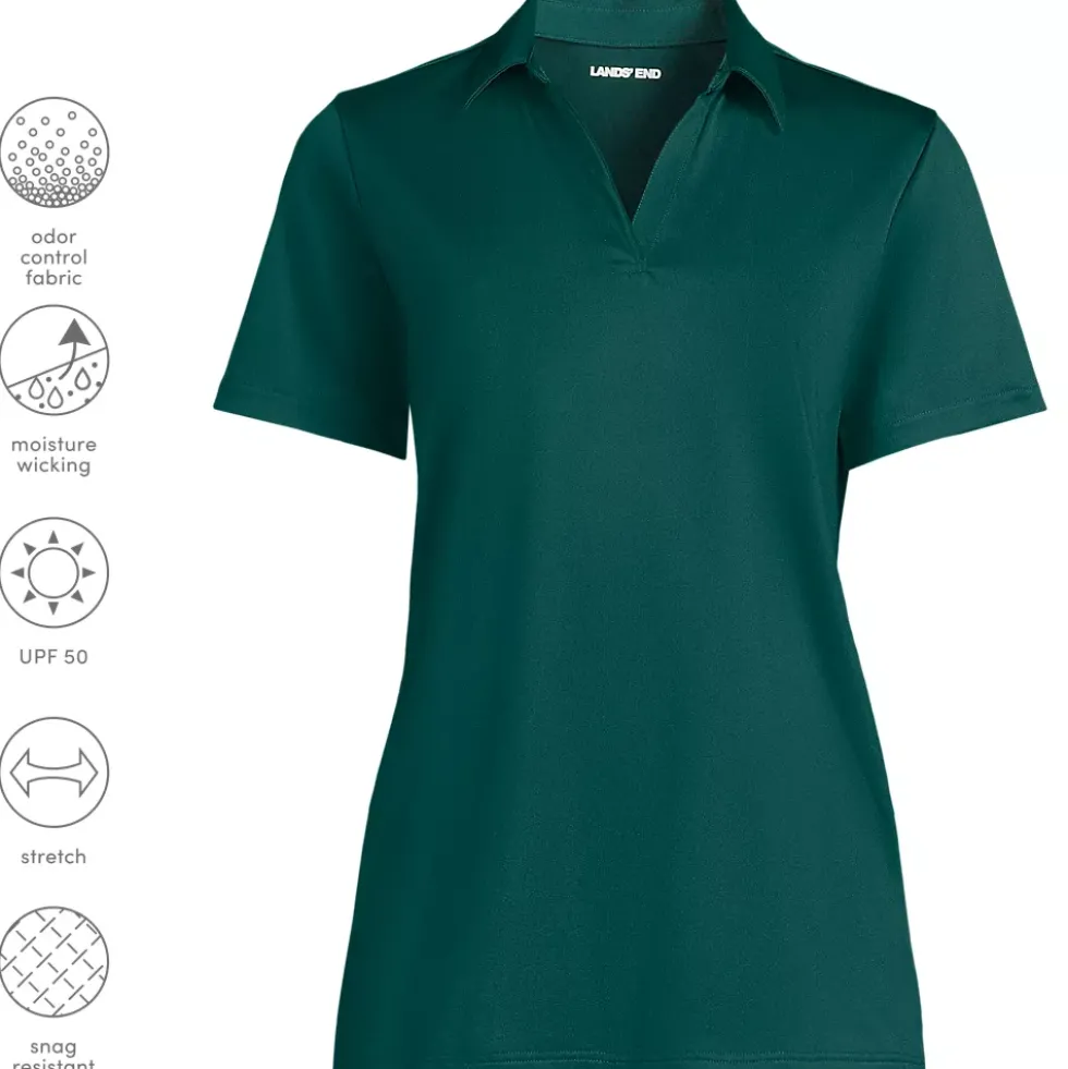 School Uniform Women's Short Sleeve Rapid Dry Sport Neck Polo Shirt
