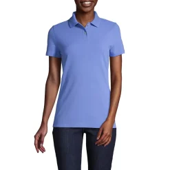 School Uniform Women's Short Sleeve Basic Mesh Polo Shirt