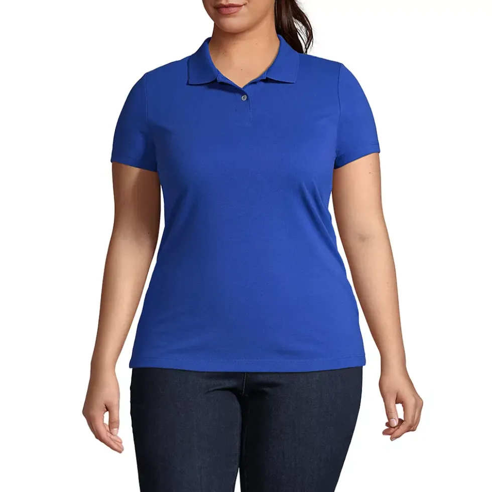 School Uniform Women's Short Sleeve Basic Mesh Polo Shirt