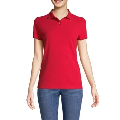 School Uniform Women's Short Sleeve Basic Mesh Polo Shirt