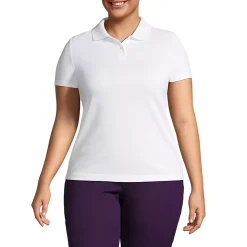 School Uniform Women's Short Sleeve Basic Mesh Polo Shirt
