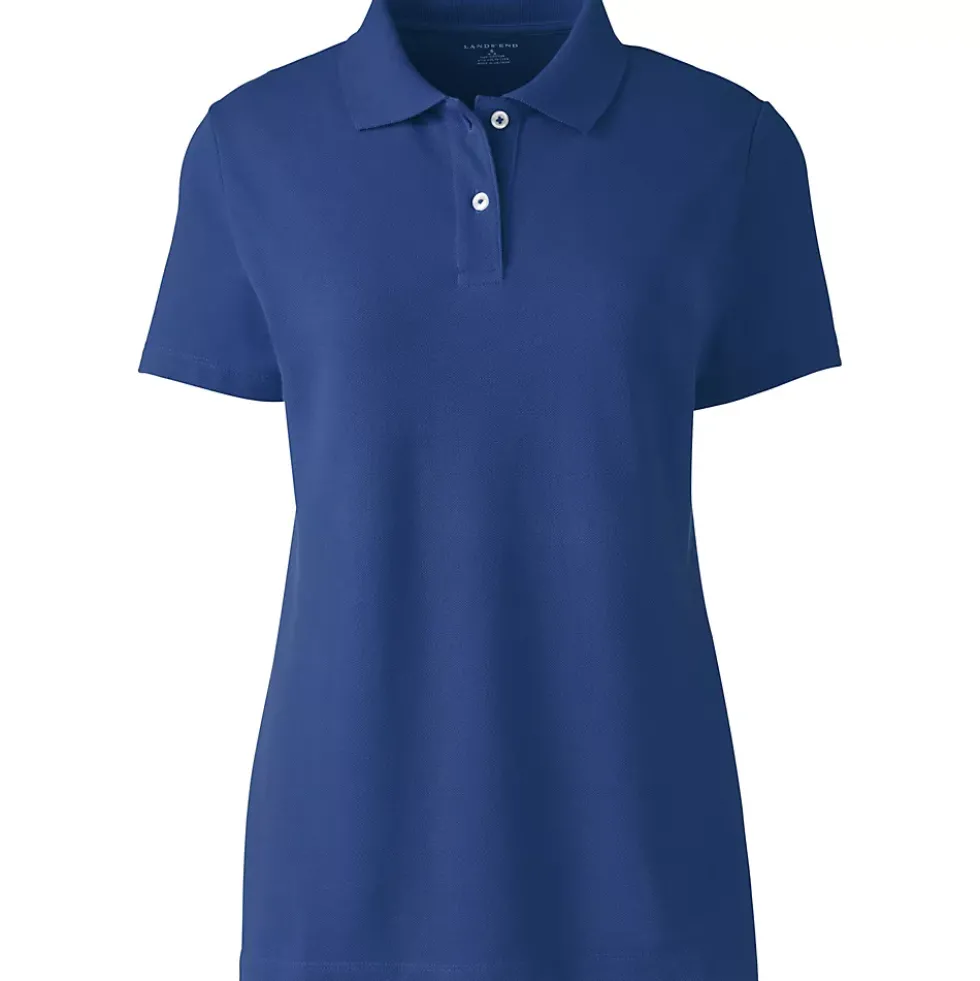 School Uniform Women's Short Sleeve Basic Mesh Polo Shirt