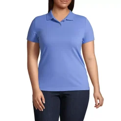 School Uniform Women's Short Sleeve Basic Mesh Polo Shirt