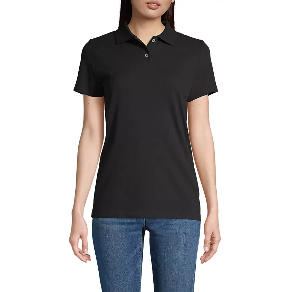 School Uniform Women's Short Sleeve Basic Mesh Polo Shirt