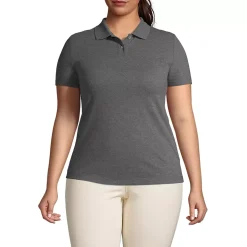 School Uniform Women's Short Sleeve Basic Mesh Polo Shirt