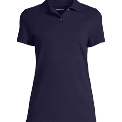 School Uniform Women's Short Sleeve Basic Mesh Polo Shirt