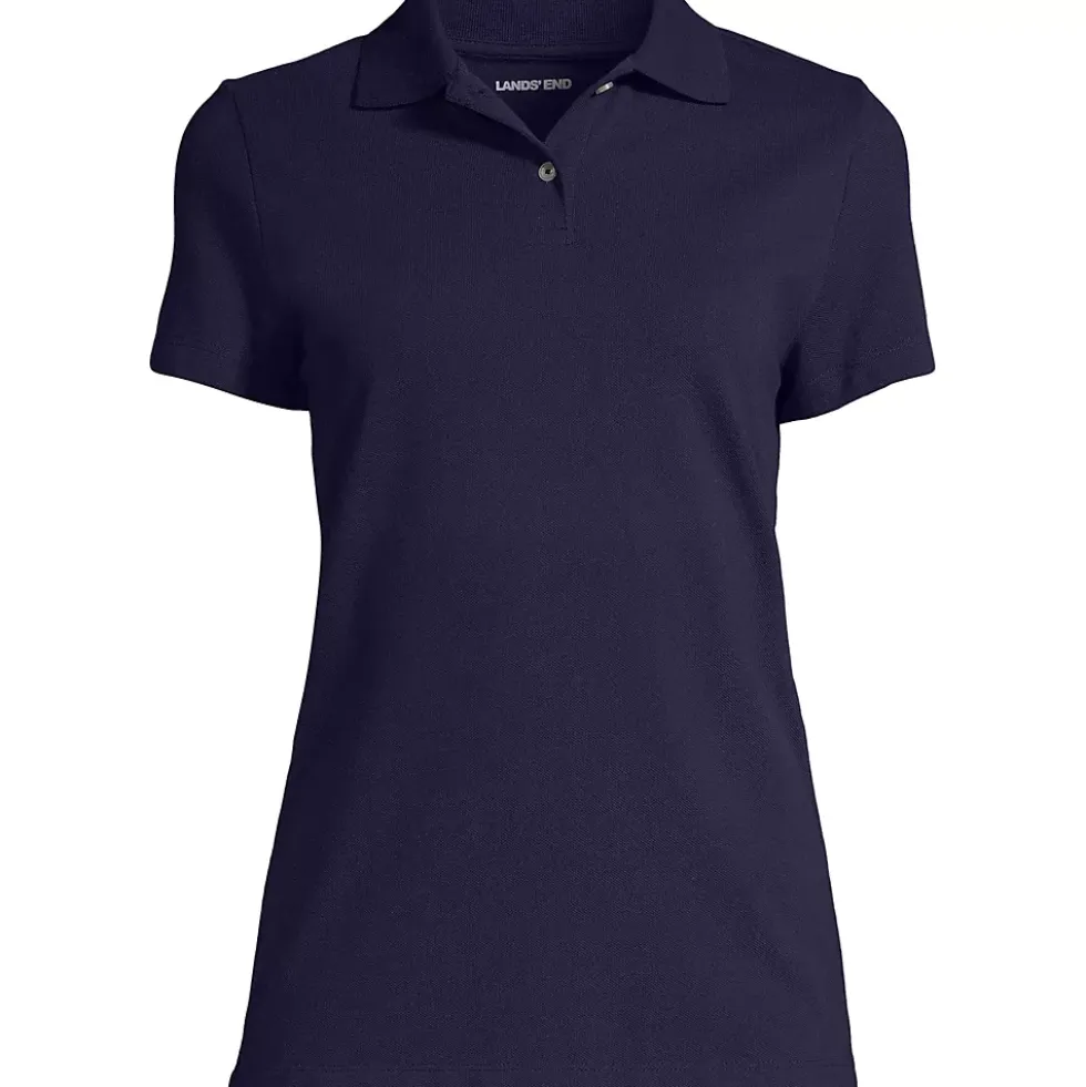 School Uniform Women's Short Sleeve Basic Mesh Polo Shirt