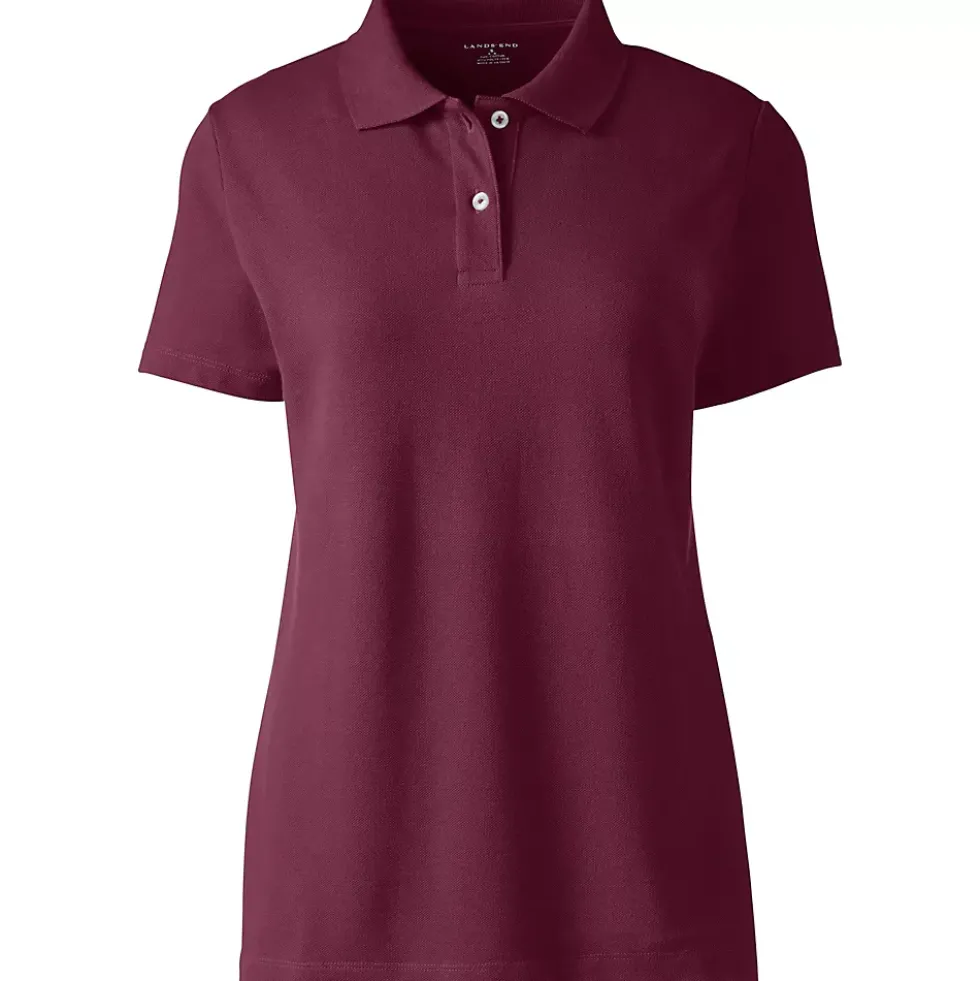 School Uniform Women's Short Sleeve Basic Mesh Polo Shirt