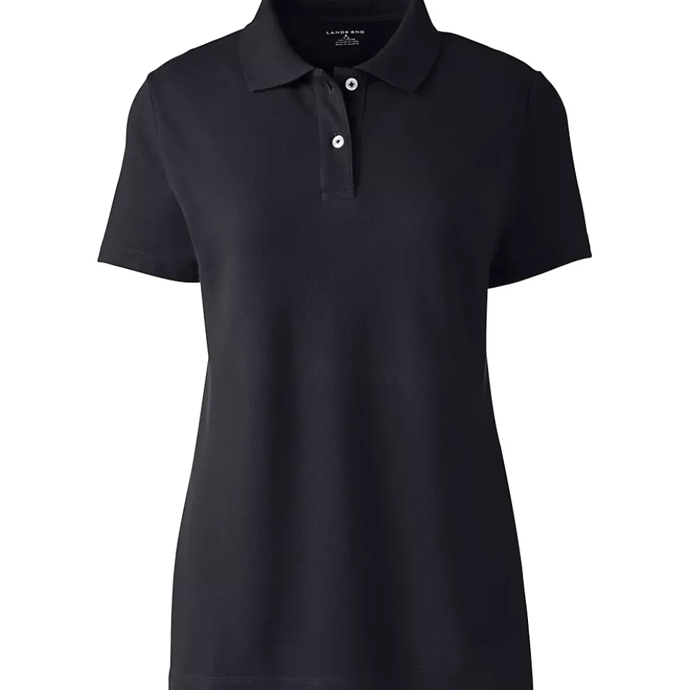 School Uniform Women's Short Sleeve Basic Mesh Polo Shirt