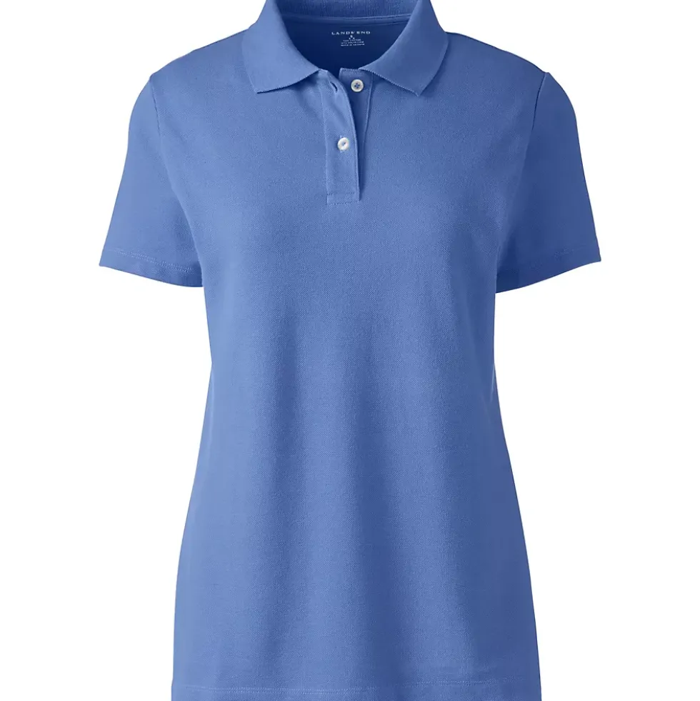 School Uniform Women's Short Sleeve Basic Mesh Polo Shirt
