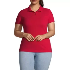 School Uniform Women's Short Sleeve Basic Mesh Polo Shirt